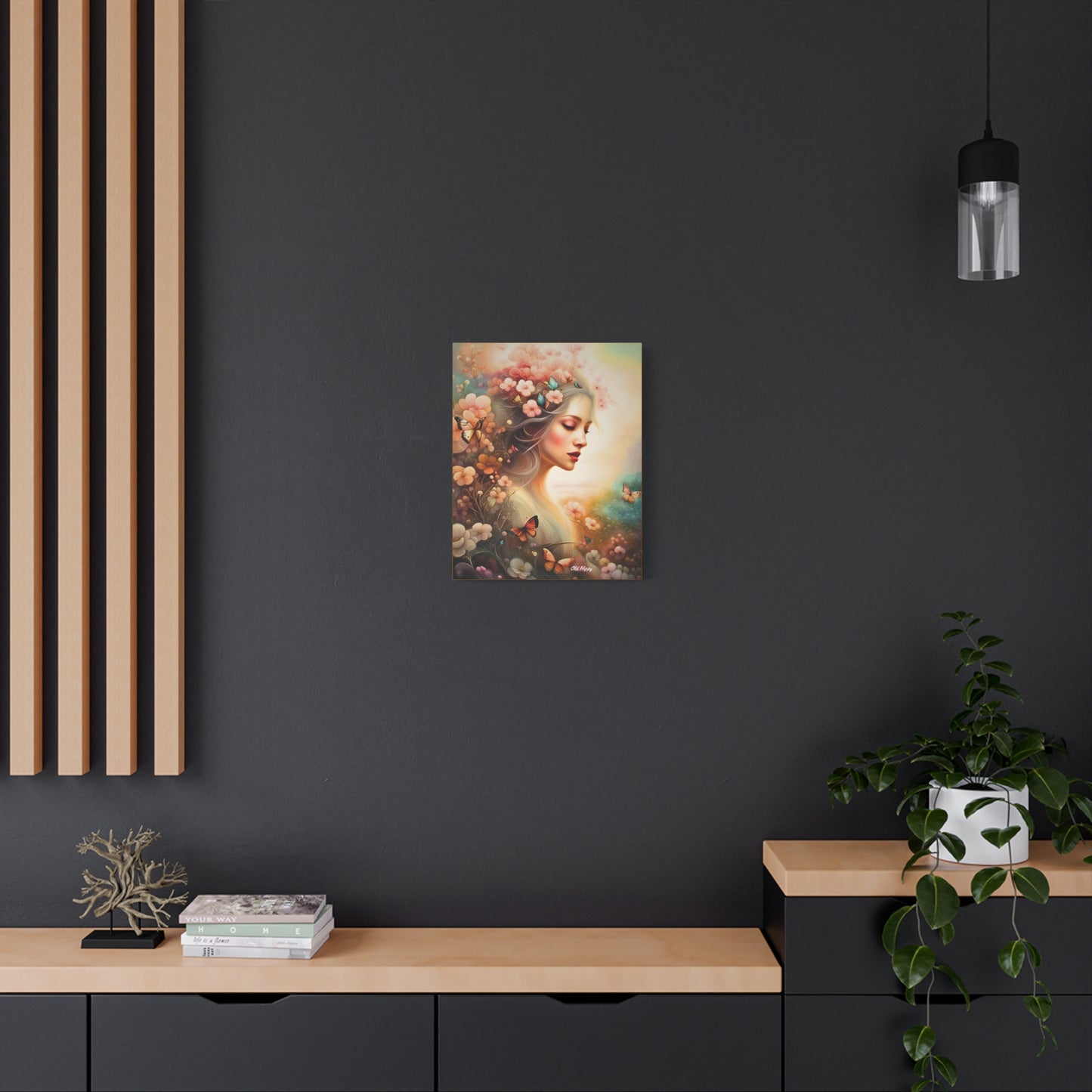 "Whispers of Spring" – Ethereal Floral Portrait Canvas