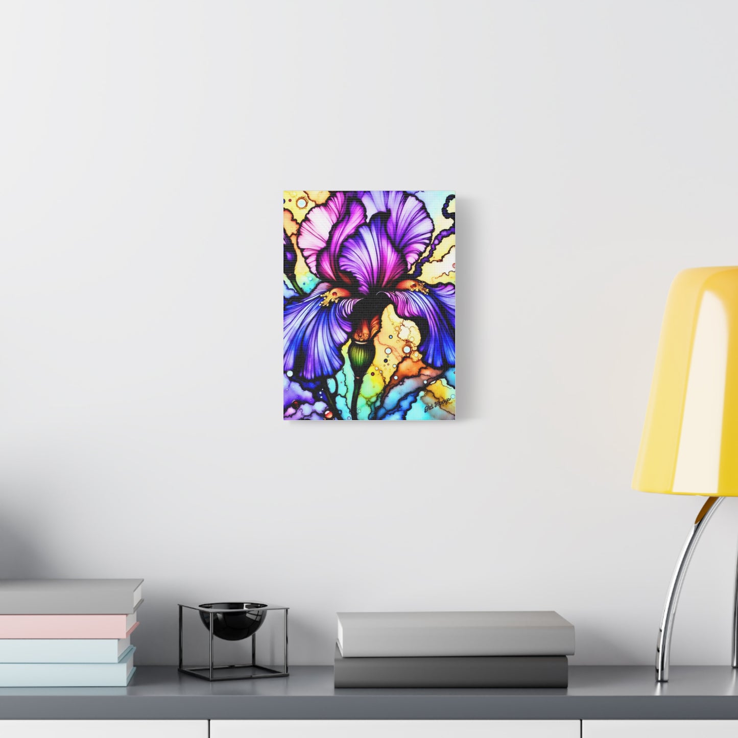 Stained Glass Iris Canvas