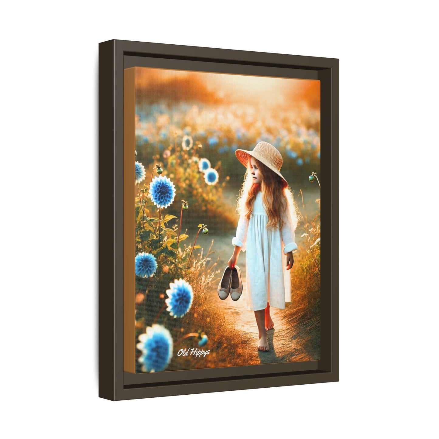 A Girl and Her Thoughts Wood Framed Canvas