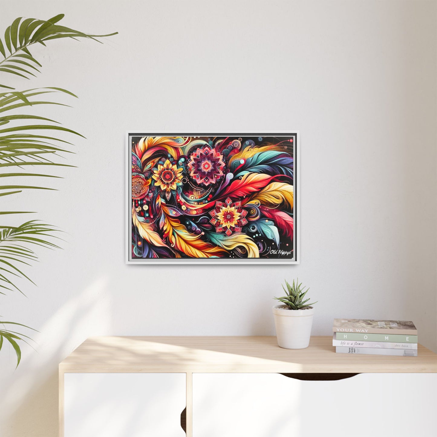 Bohemian Abstract Vision 3 Wood Framed Canvas Wrap