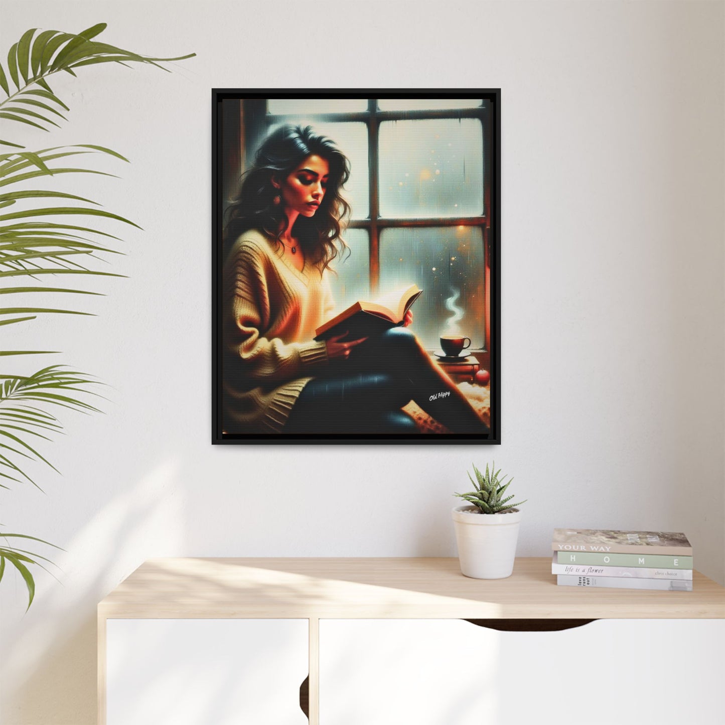 Quiet Moments Wood Framed Canvas by Old Hippy