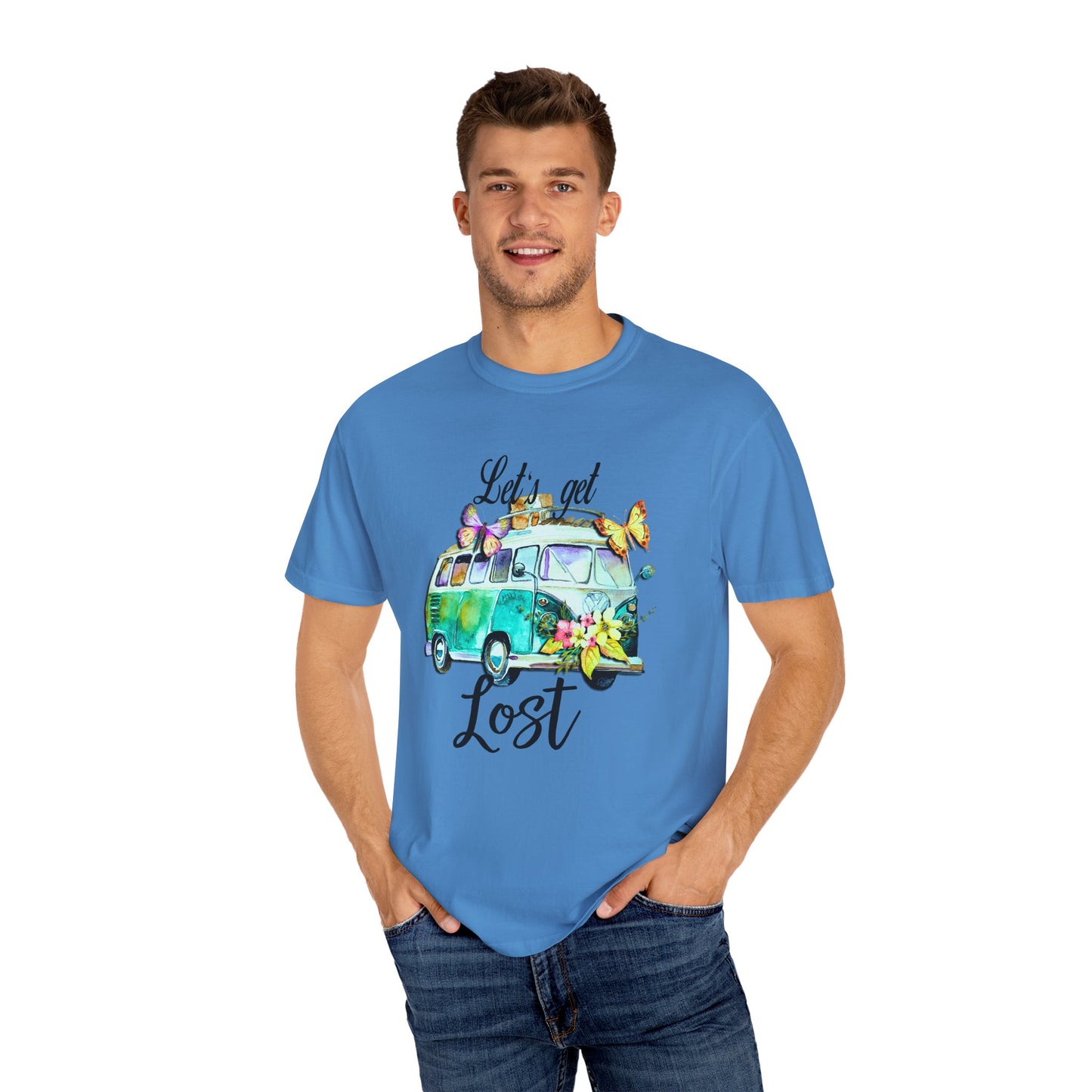 Let's Get Lost Unisex Garment-Dyed T-Shirt - Travel Vibes & Adventure Spirit