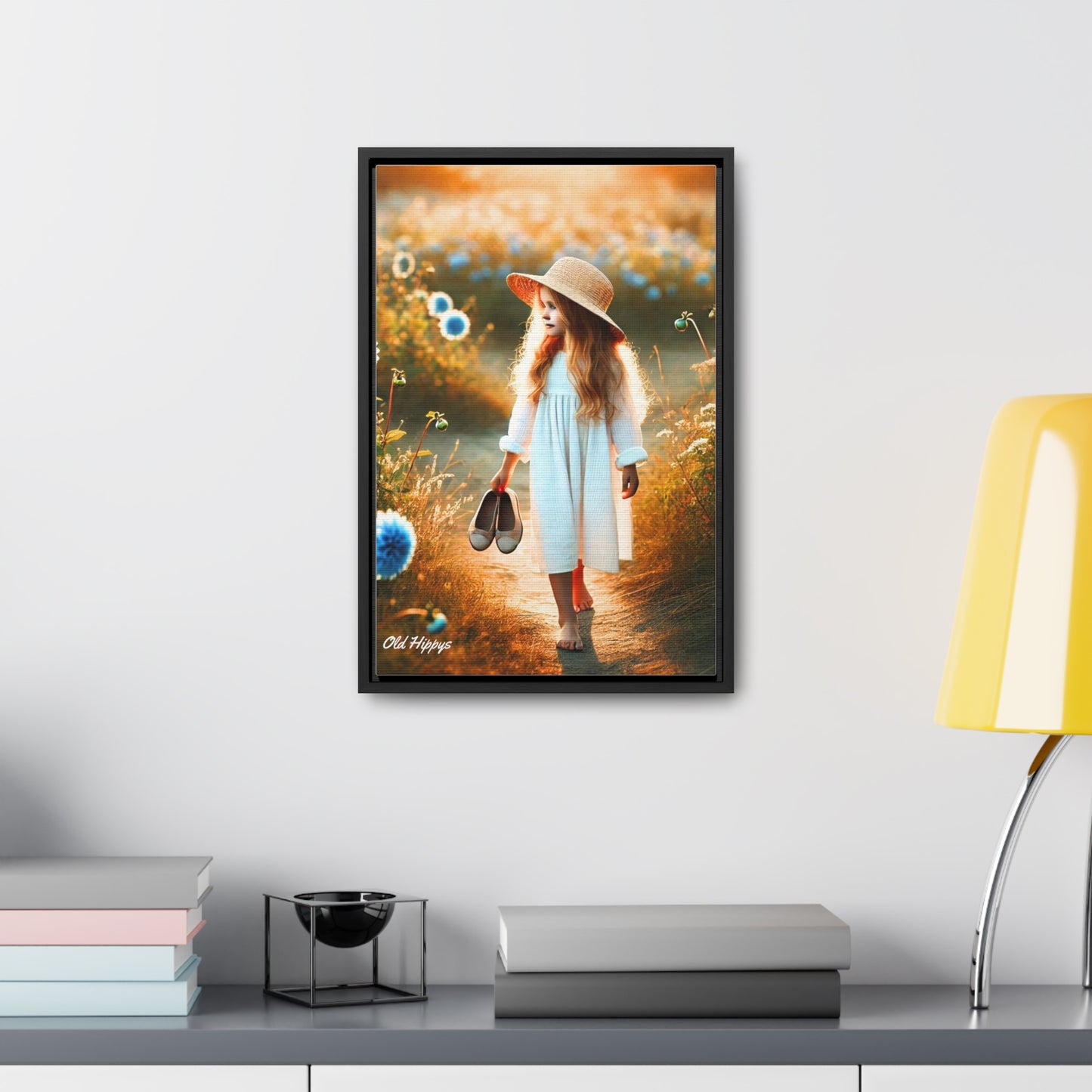 A Girl and Her Thoughts Framed Canvas Wrap