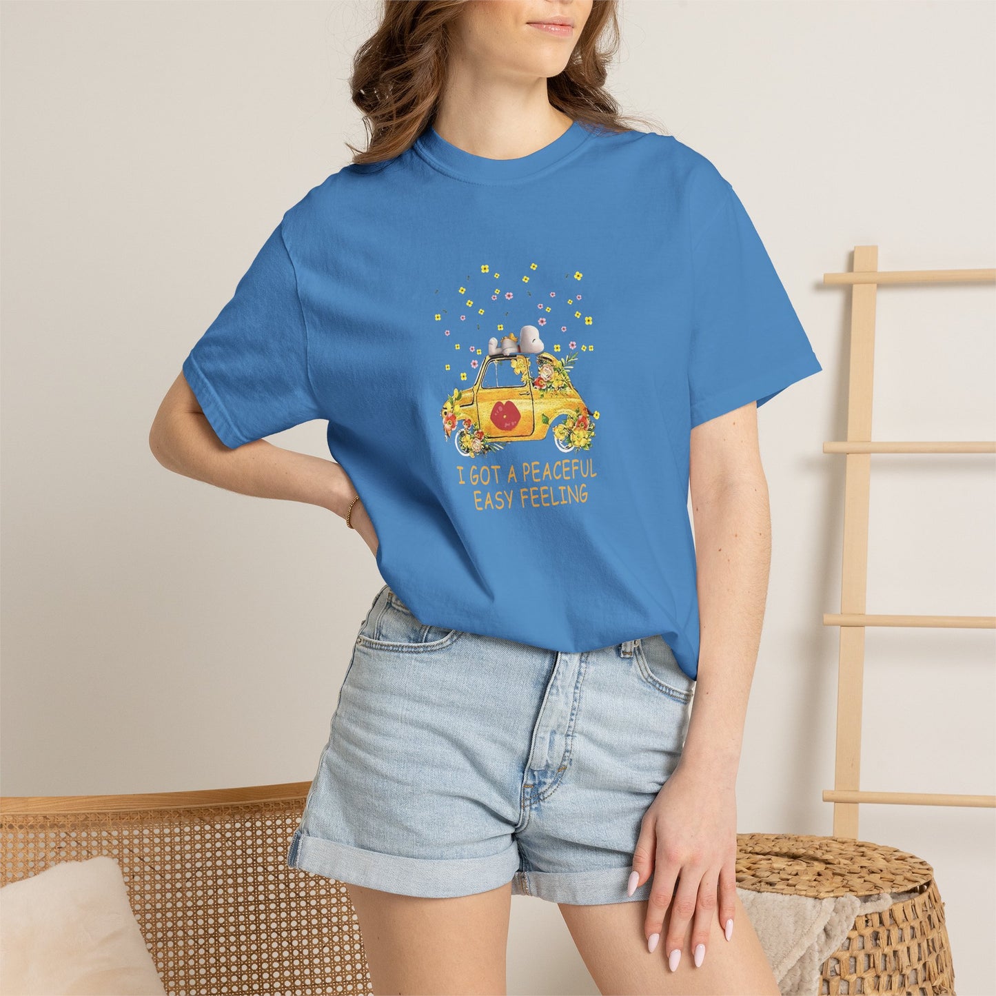Snoopy 'Peaceful Easy Feeling' T-Shirt — VW Beetle Retro Lyrics Tee