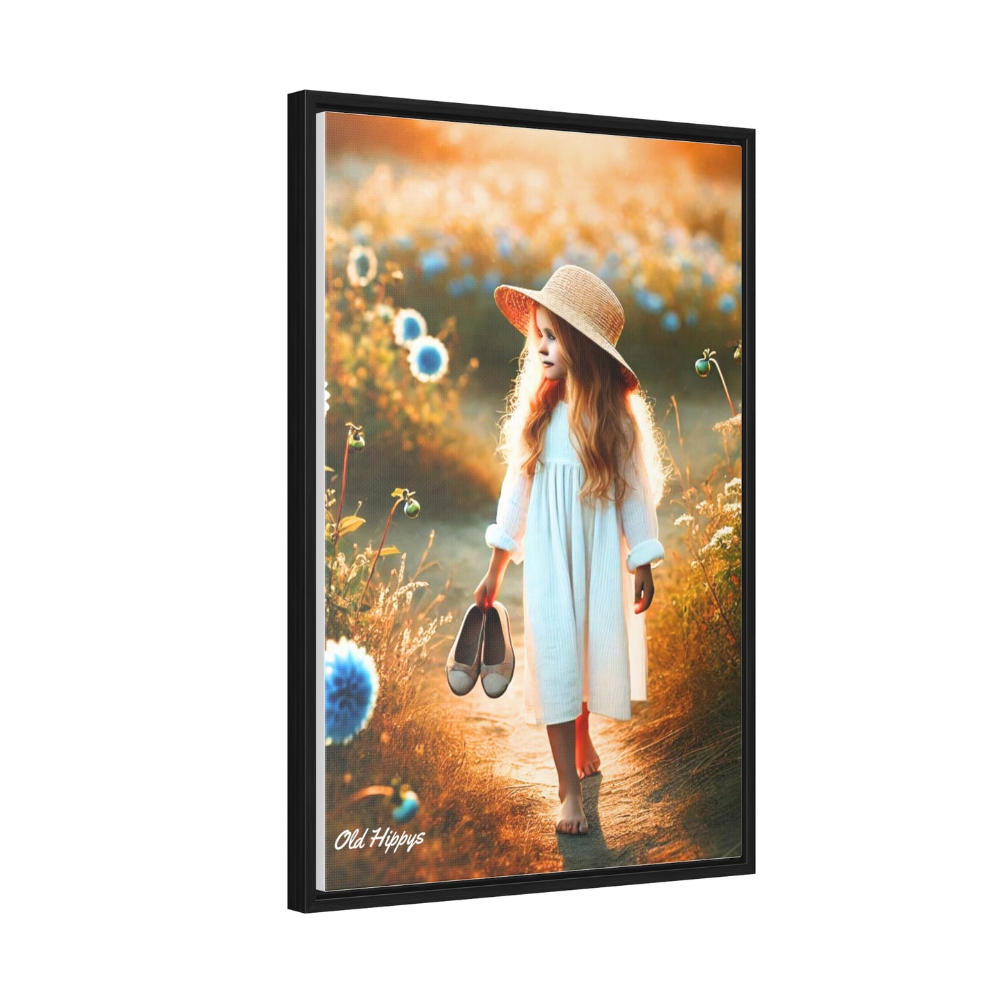 A Girl and Her Thoughts Framed Canvas Wrap