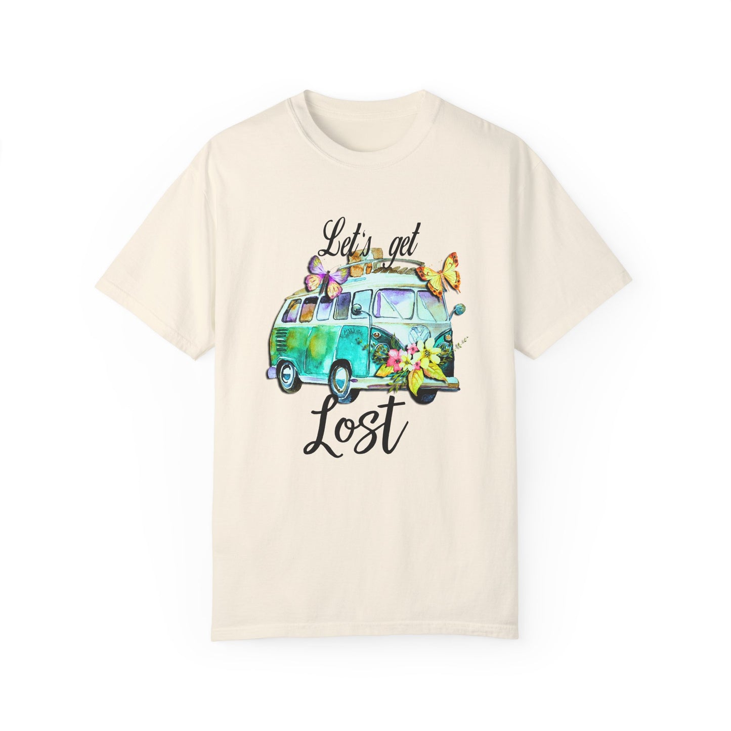 Let's Get Lost Unisex Garment-Dyed T-Shirt - Travel Vibes & Adventure Spirit
