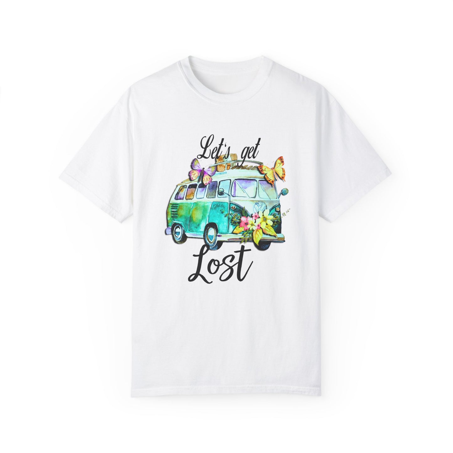 Let's Get Lost Unisex Garment-Dyed T-Shirt - Travel Vibes & Adventure Spirit