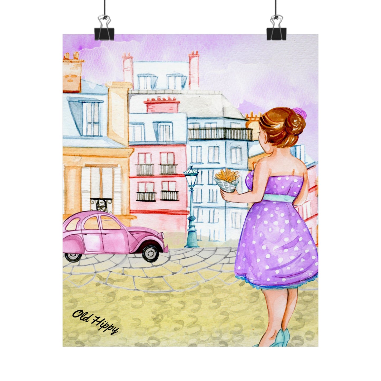 Girl In Waiting Watercolor Poster