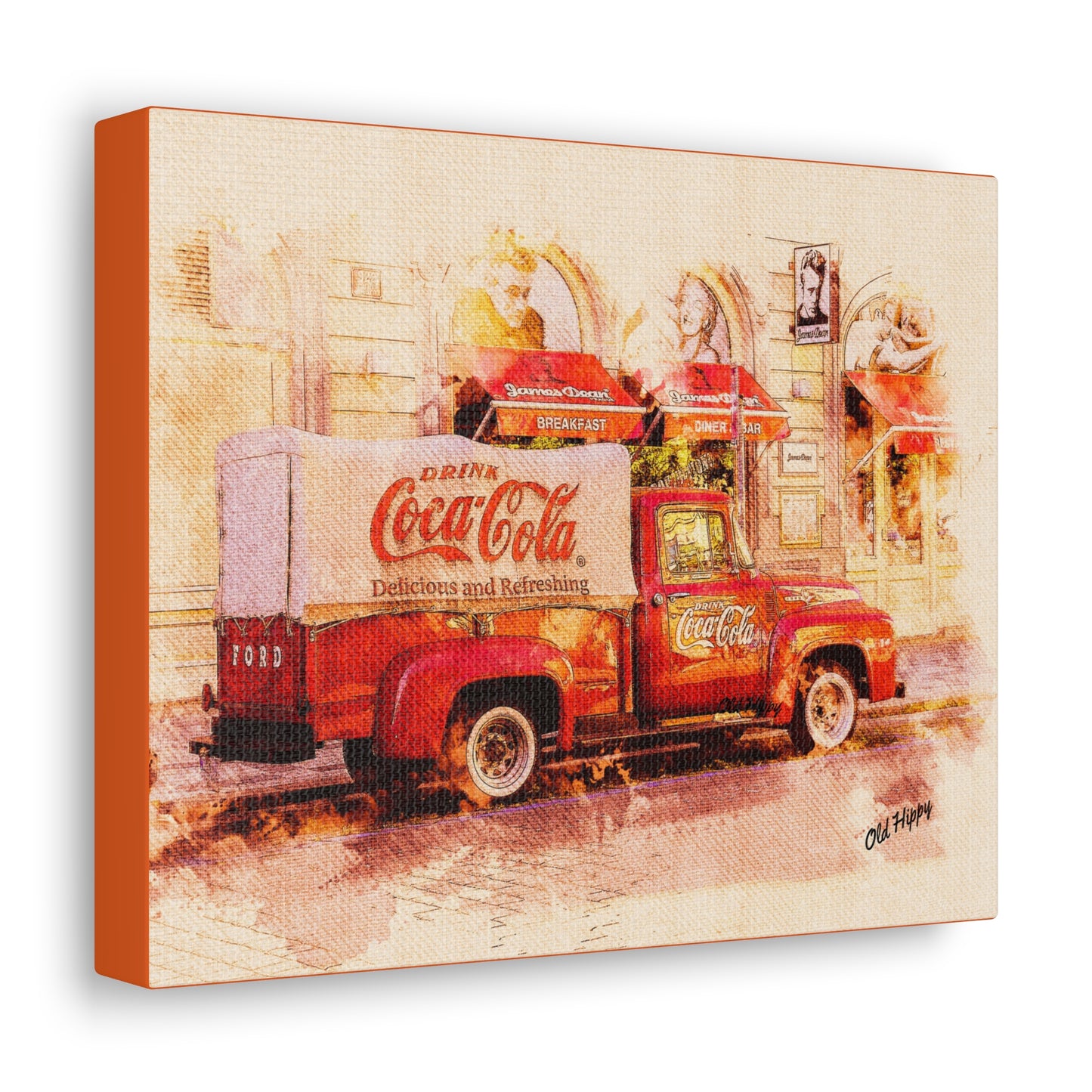 Retro Coca Cola Truck Canvas Wrap