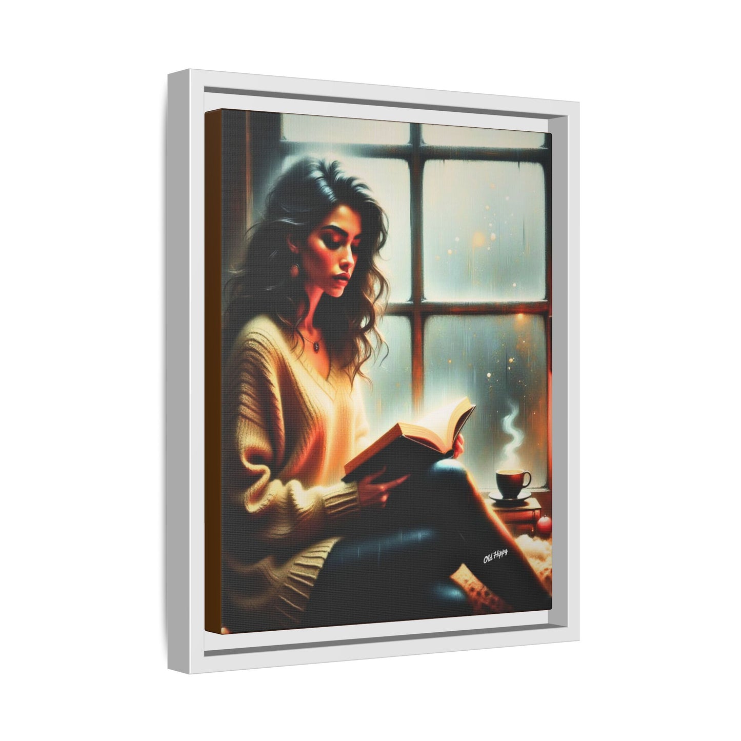 Quiet Moments Wood Framed Canvas by Old Hippy