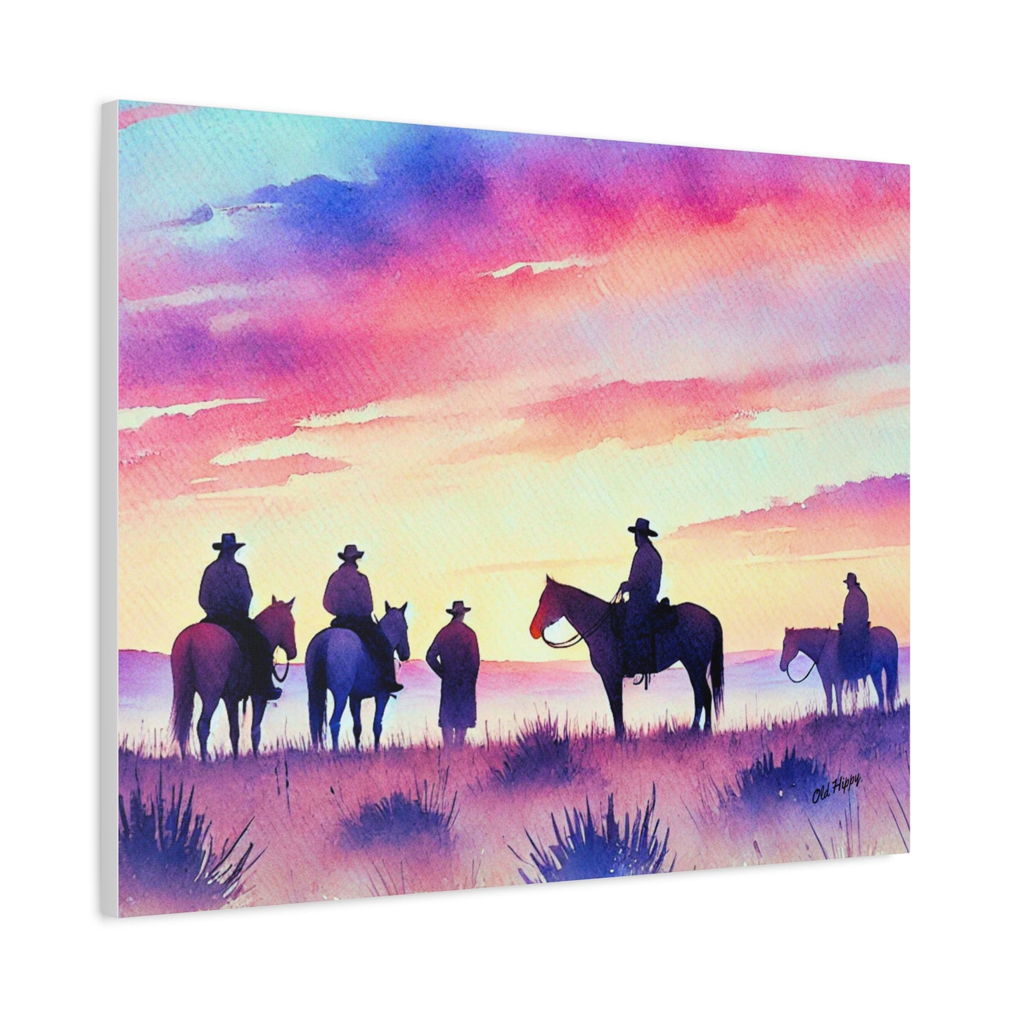 Twilight on the Trail-AI Canvas Art by Old Hippy