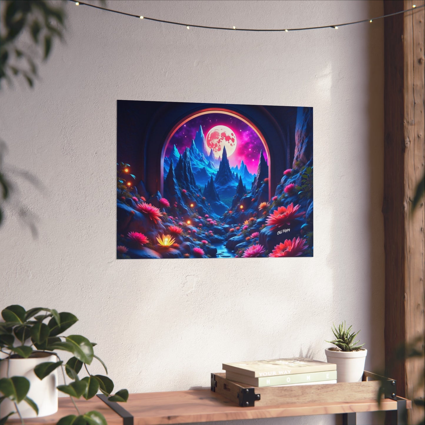 Moonlit Lotus Valley – Giclée Fine Art Print by Old Hippy