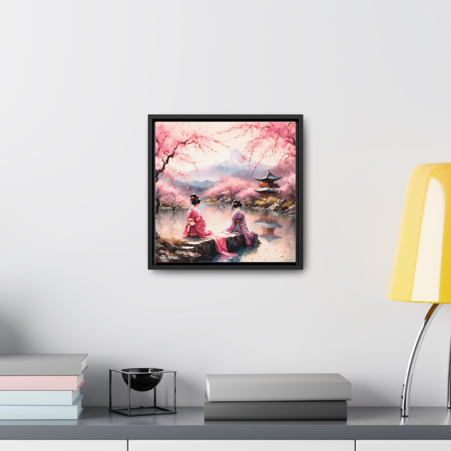 Geisha Tea Ceremony Framed Canvas Wrap