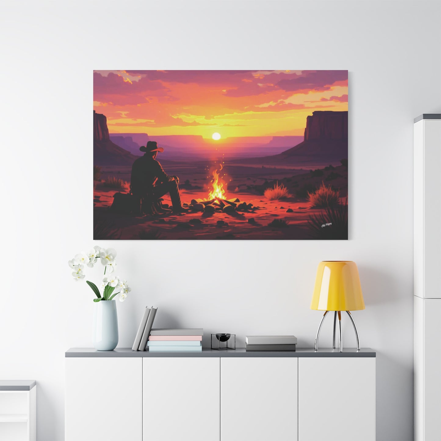 Twilight on the Range AI Canvas by Old Hippy