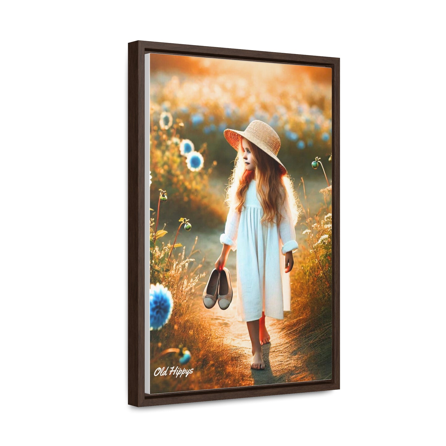 A Girl and Her Thoughts Framed Canvas Wrap