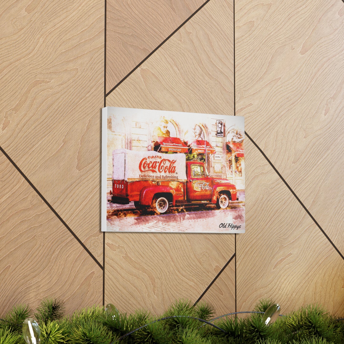 Coca Cola Truck Canvas Wall Art
