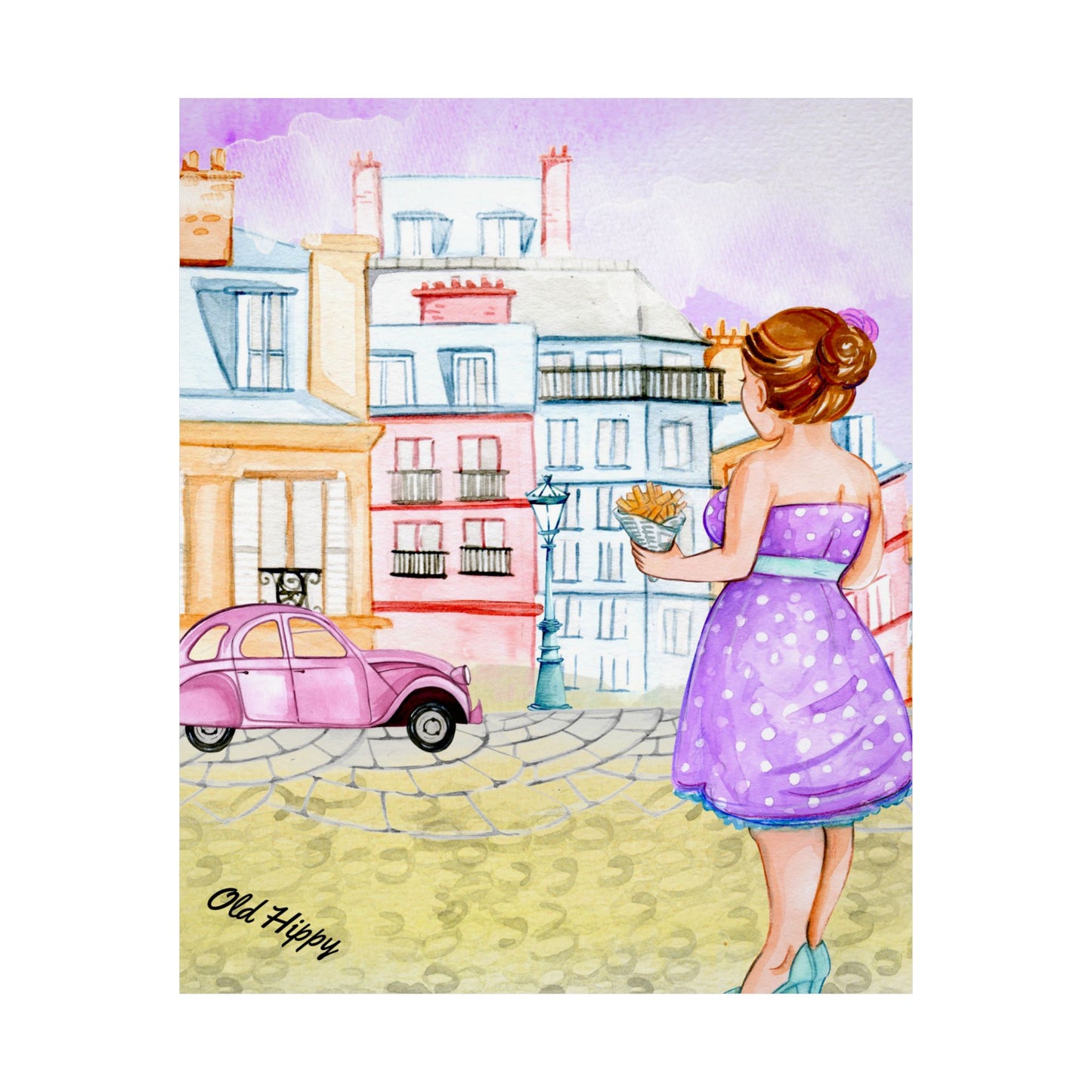 Girl In Waiting Watercolor Poster
