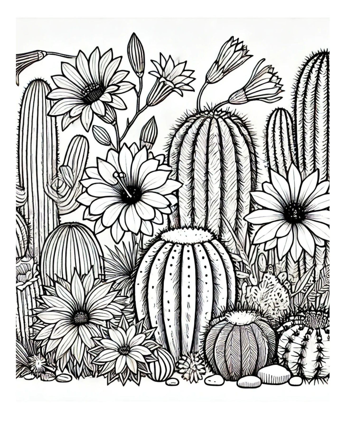 Amazing World of Flowers AI Original Artwork Coloring Pages by Old Hippy