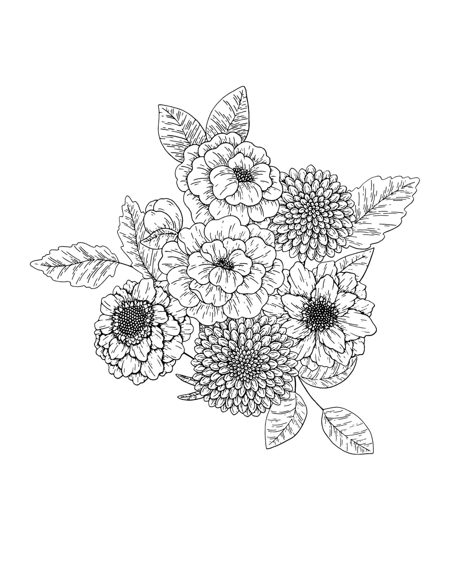 Amazing World of Flowers AI Original Artwork Coloring Pages by Old Hippy