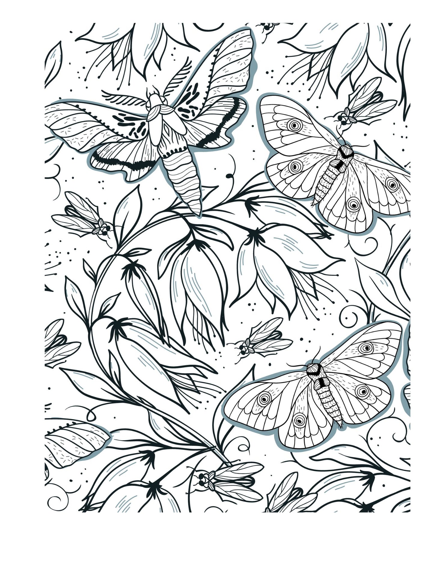 Amazing World of Flowers AI Original Artwork Coloring Pages by Old Hippy