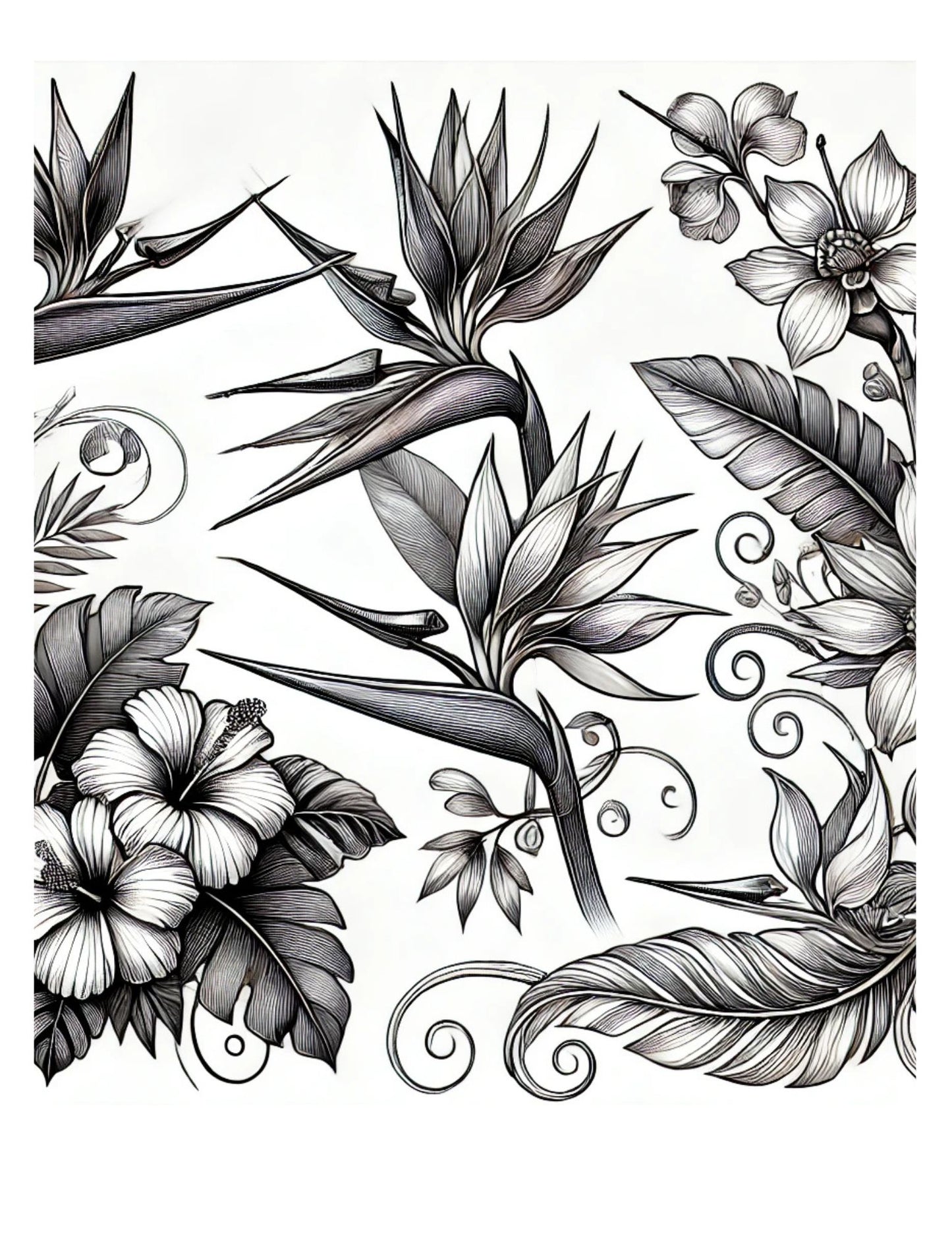 Amazing World of Flowers AI Original Artwork Coloring Pages by Old Hippy