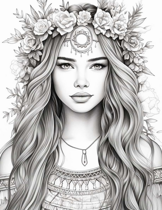 Bohemian Girls Coloring Pages