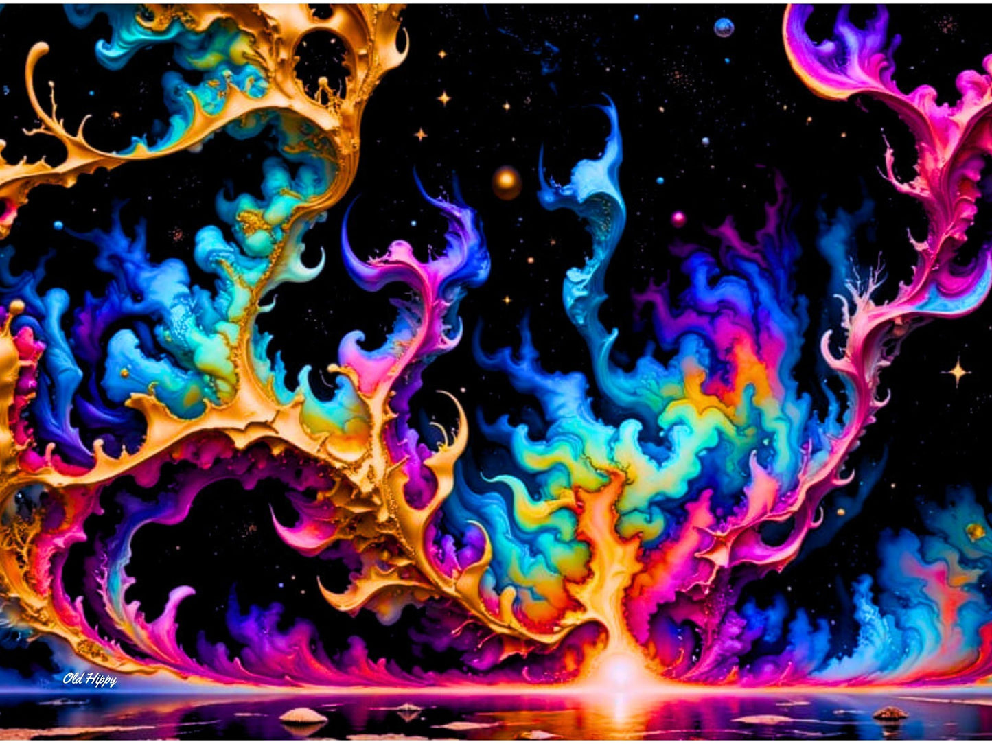Celestial Awakening- AI Original Digital Art by Old Hippy