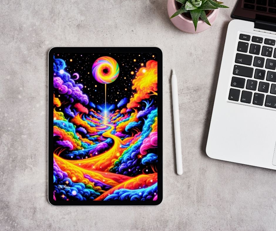 Cosmic River of Light – Psychedelic Digital Art Download by Old Hippy