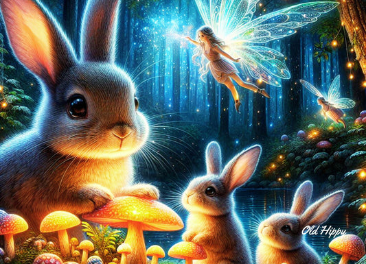 Fairy Tales and Velvet Ears AI Digital Art by Old Hippy