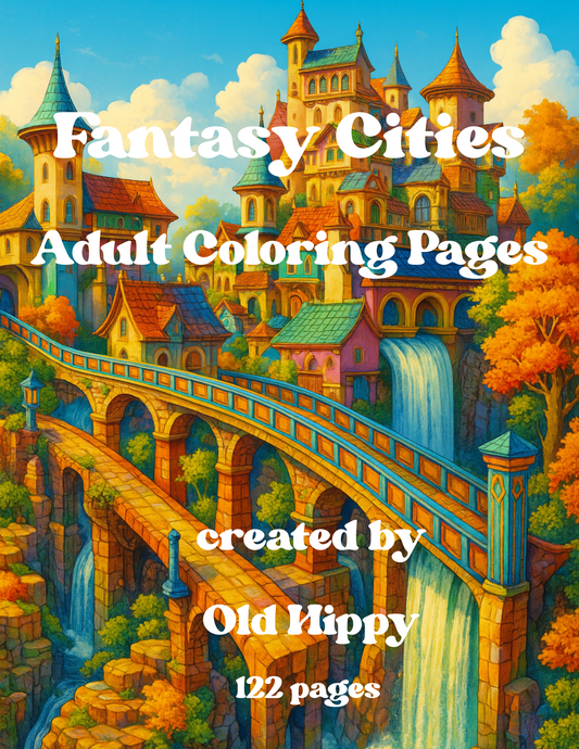 Fantasy Cities Adult Coloring Pages