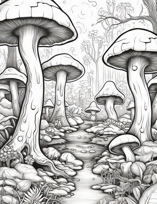 Fantasy Forests Adult Coloring Pages