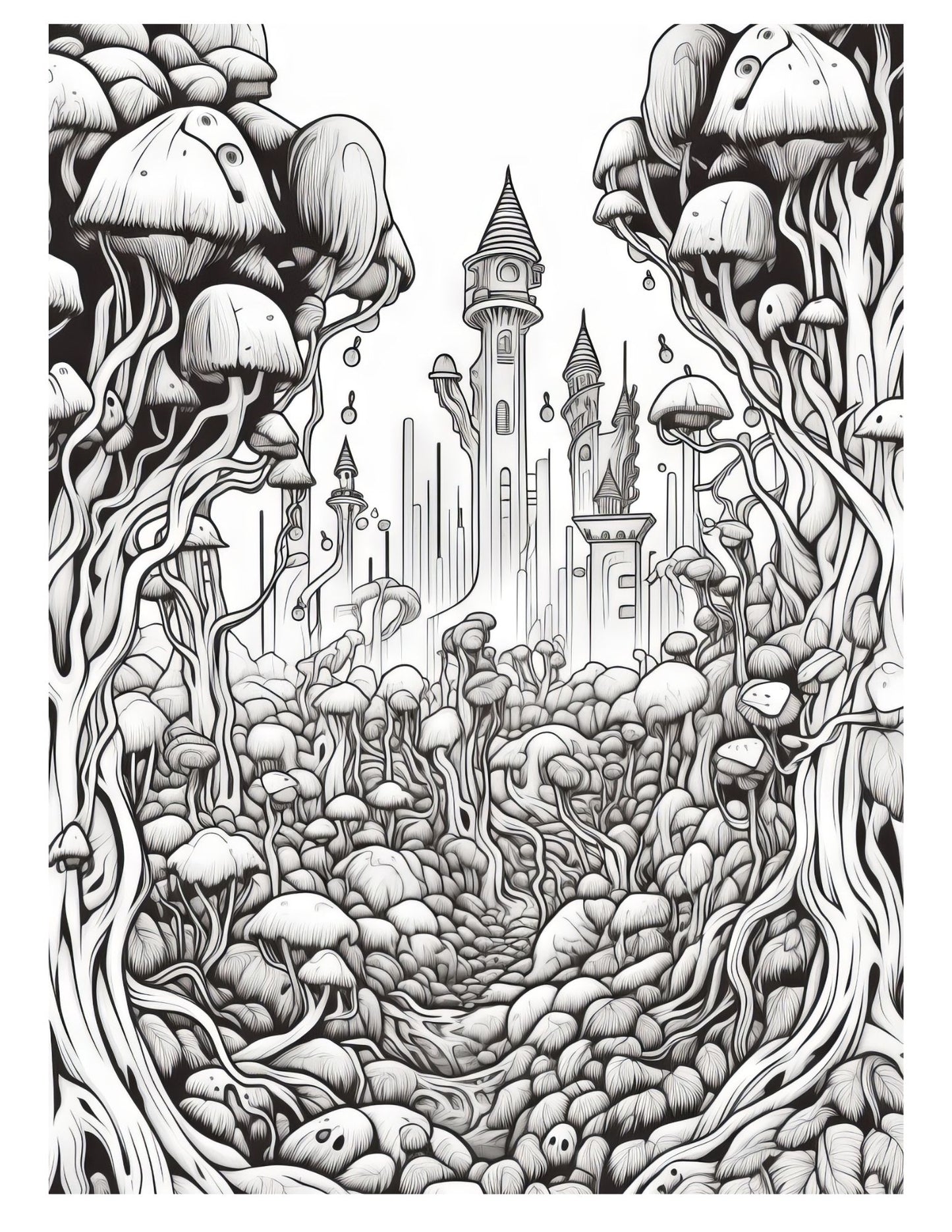 Fantasy Forests Adult Coloring Pages