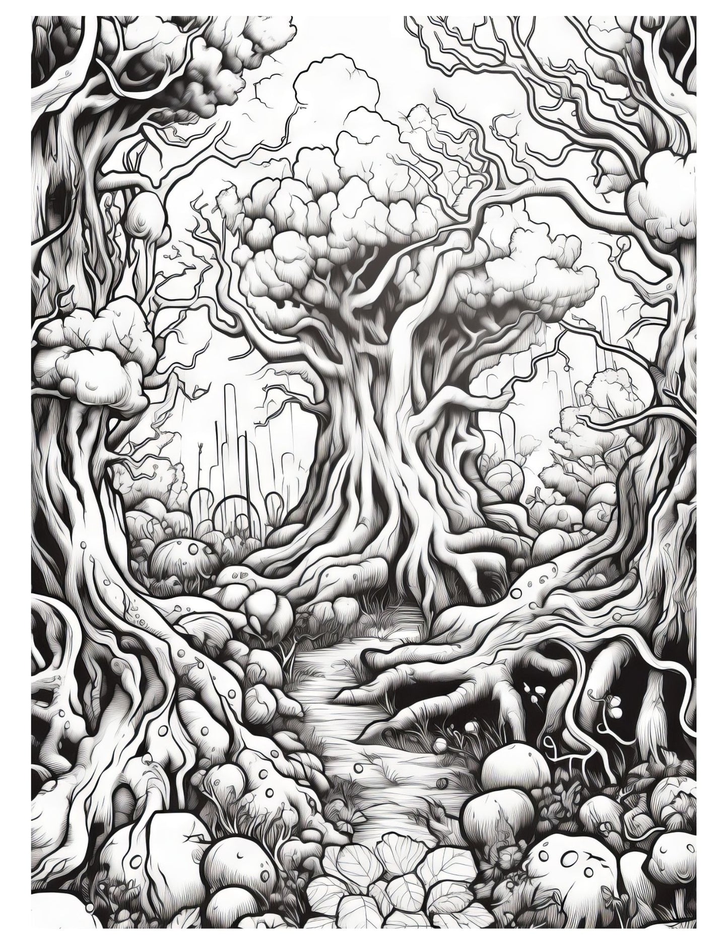 Fantasy Forests Adult Coloring Pages