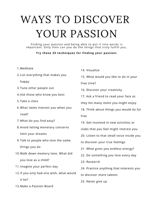 Finding Your Passion Journal