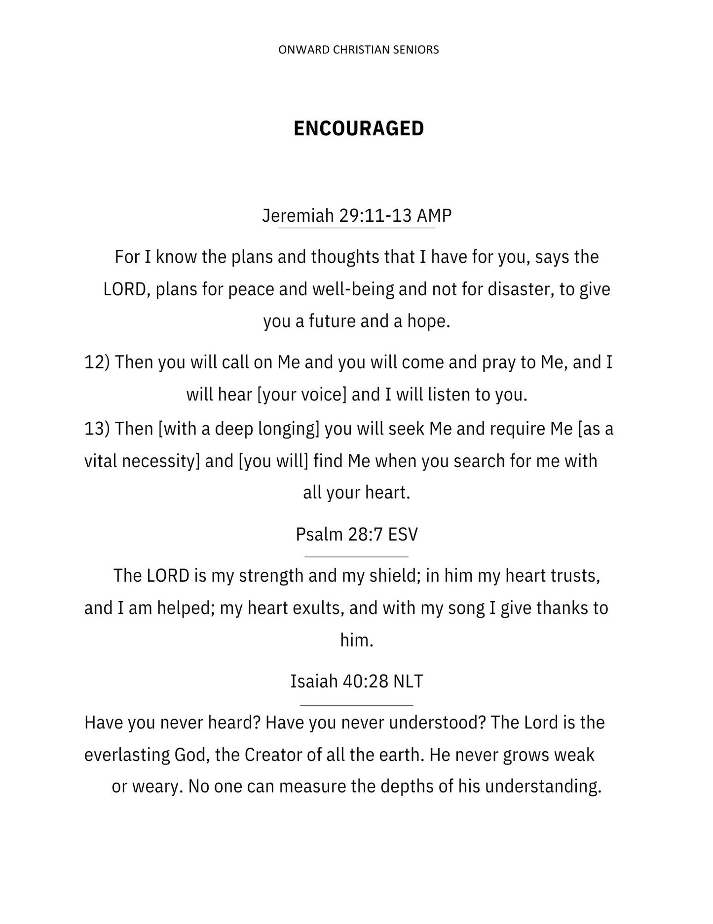 Onward Christian Seniors