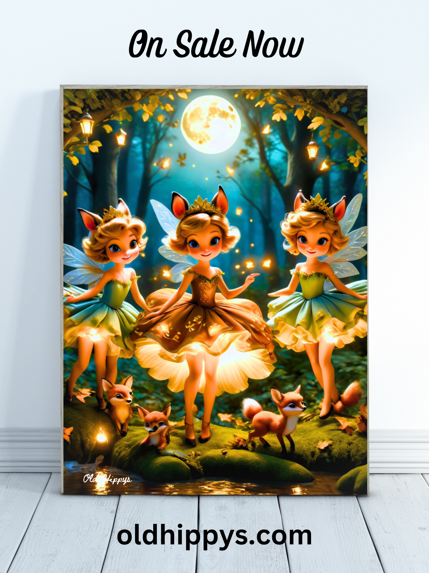 Moonlight Fairy Dance 1 AI Digital Art by Old Hippy
