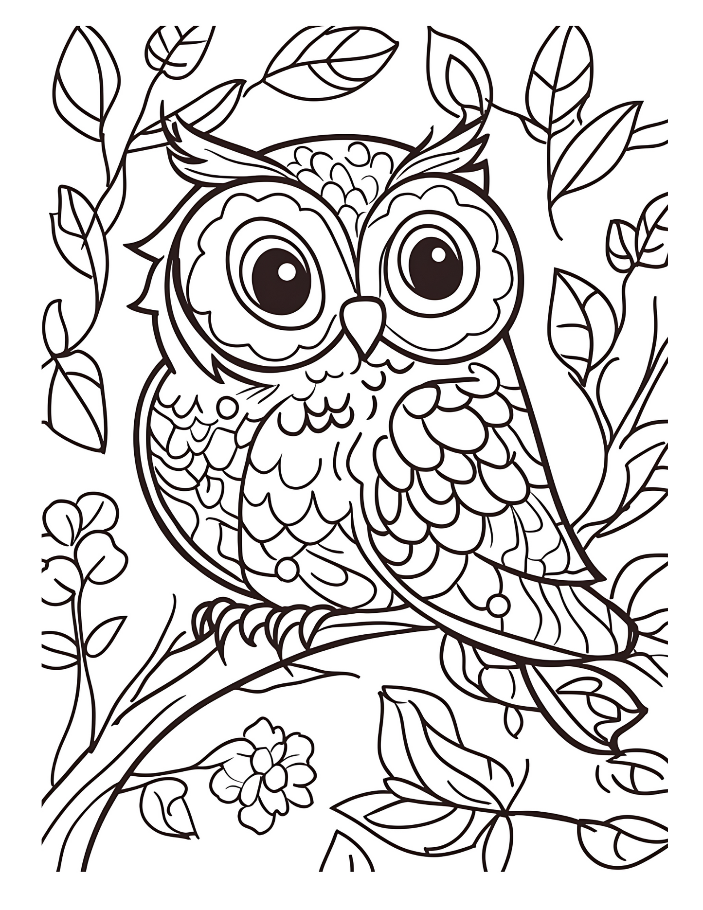 Whimsical Owl Coloring Pages