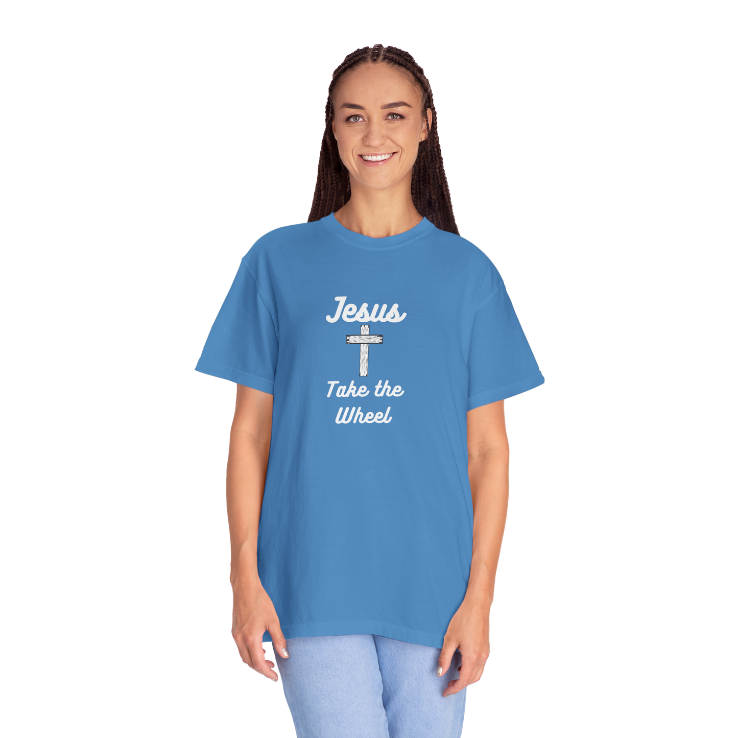 Jesus Take the Wheel Unisex Garment-Dyed T-Shirt - Faith-Inspired Casual Wear