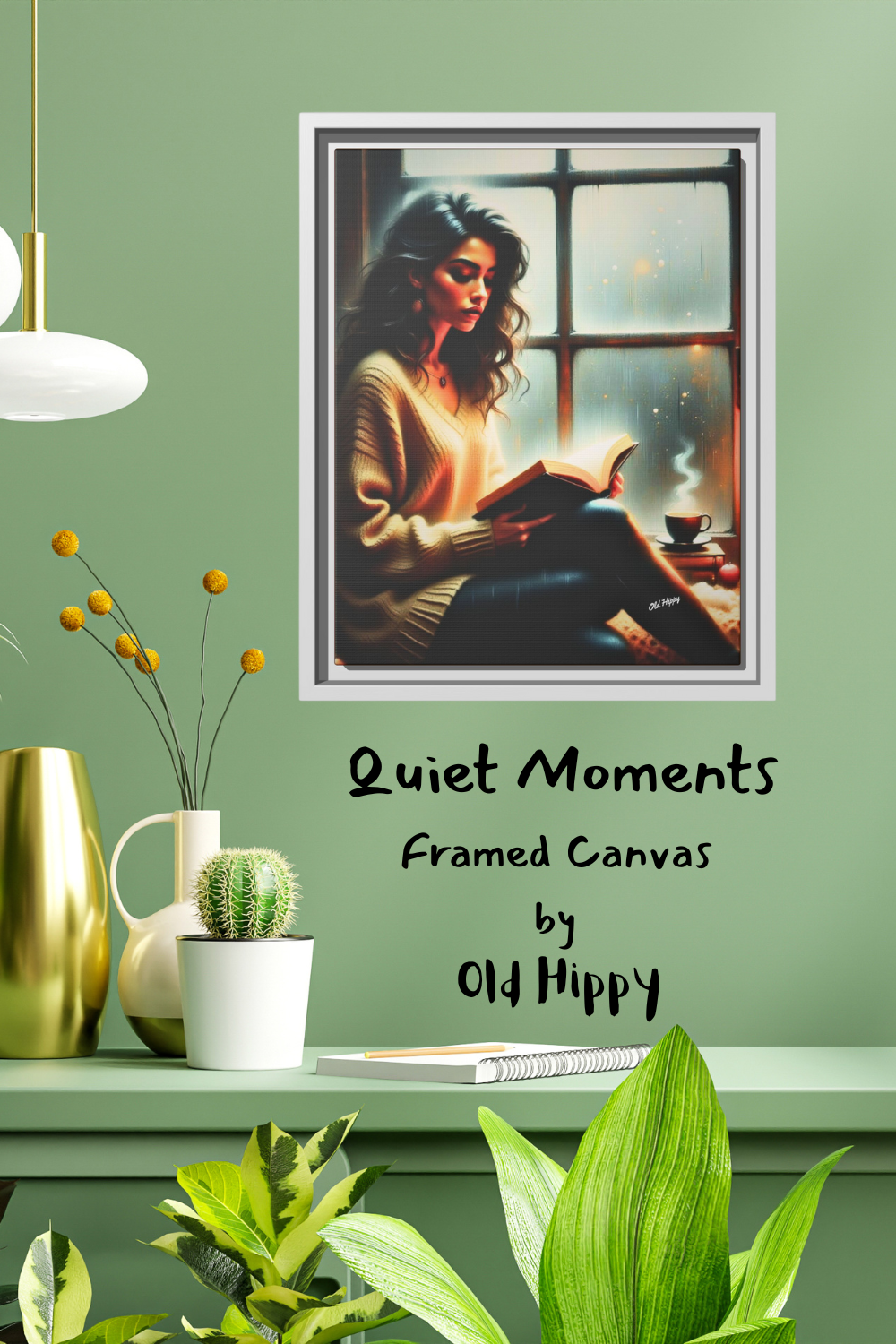 Quiet Moments Wood Framed Canvas by Old Hippy