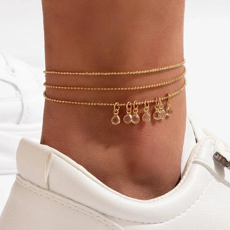 Boho Celestial Glow Gold Anklet