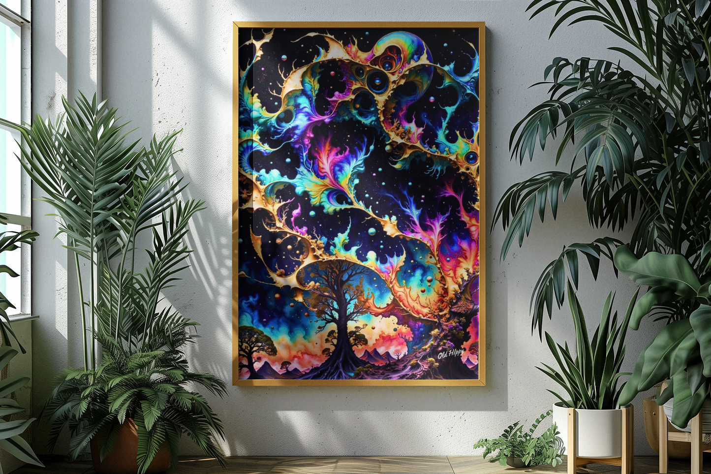 Cosmic Bloom- Original Digital AI Art by Old Hippy