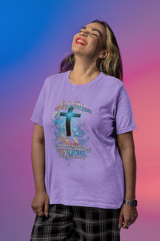 Inspirational Christian T-Shirt - "Waymaker, Miracle Worker, My God, That is Who You Are"