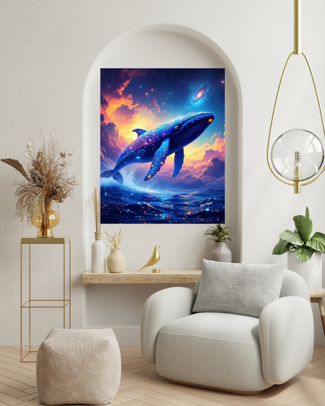 Starlight Leviathan Stretched Canvas AI Art by Old Hippy