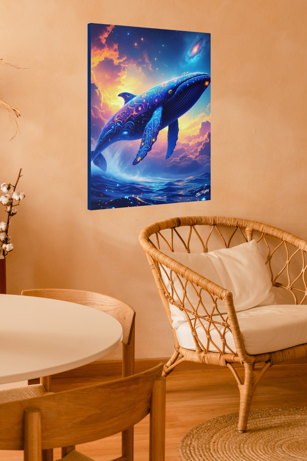Starlight Leviathan Stretched Canvas AI Art by Old Hippy