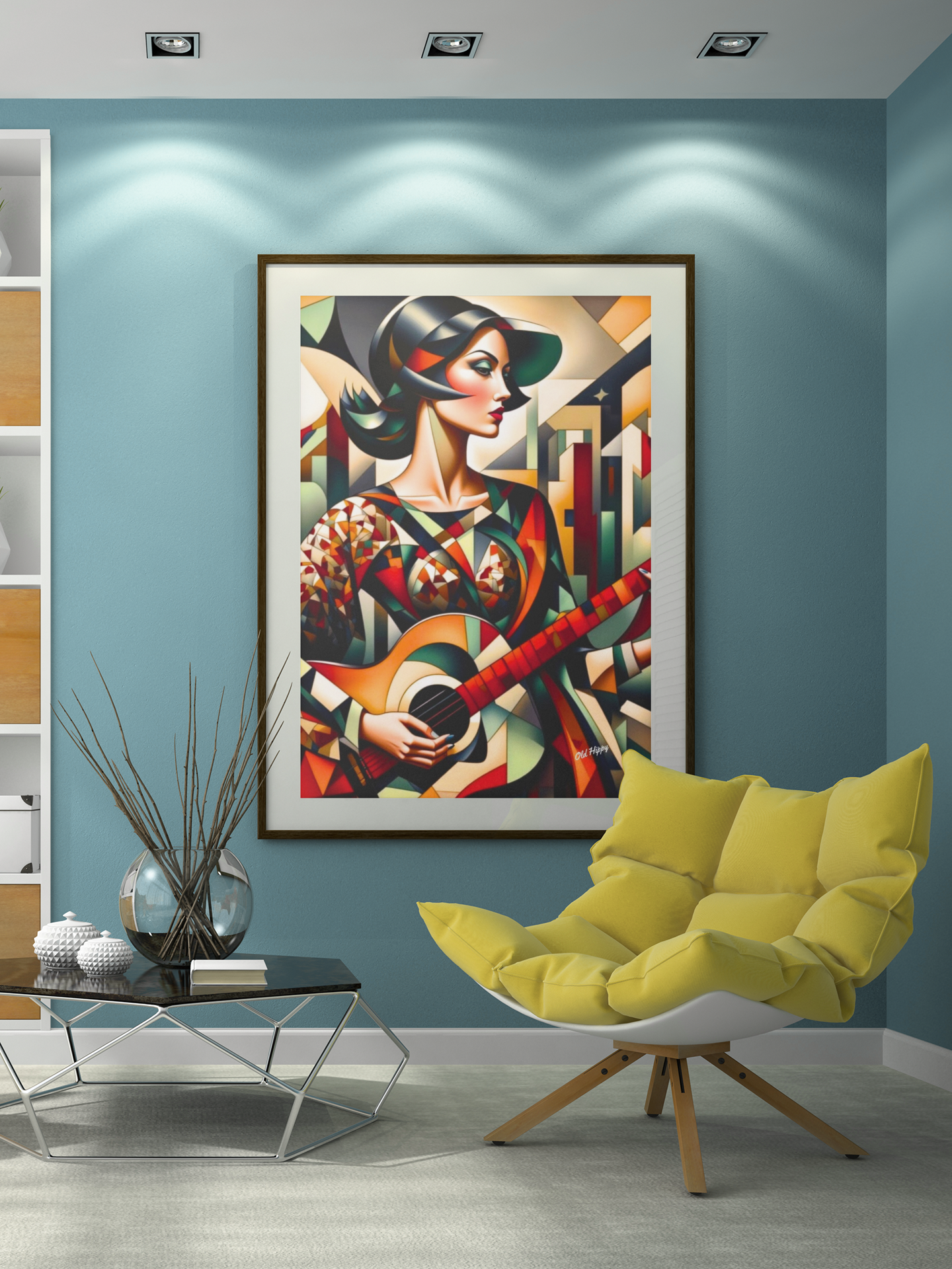 “The Music Within”-Limited Edition AI Digital Art in the Style of Picasso by Old Hippy