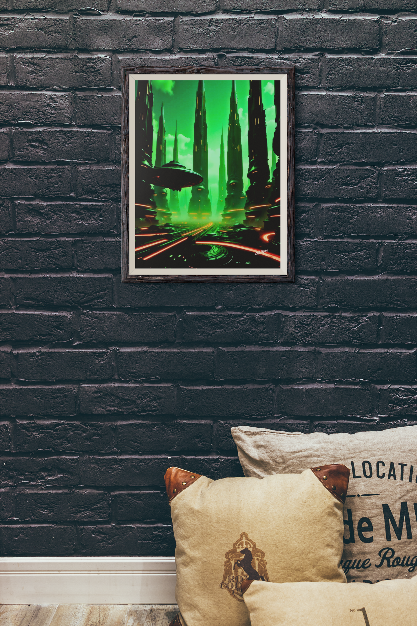 "Neon Skies of Andromeda" — Limited Edition AI-Generated Digital Artwork by Old Hippy