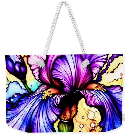 Stained Glass Iris 1 - Weekender Tote Bag