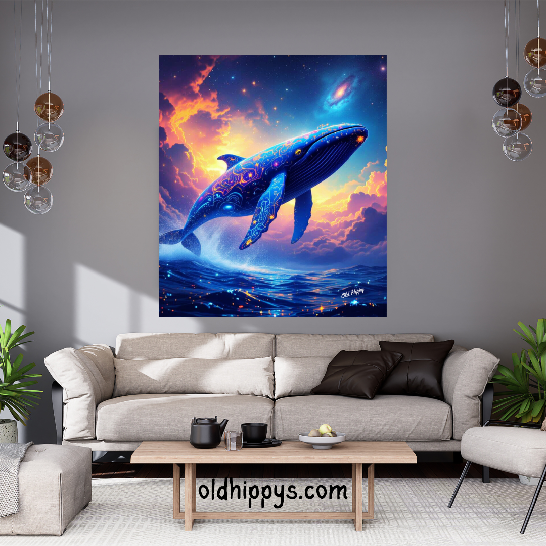 Starlight Leviathan Stretched Canvas AI Art by Old Hippy