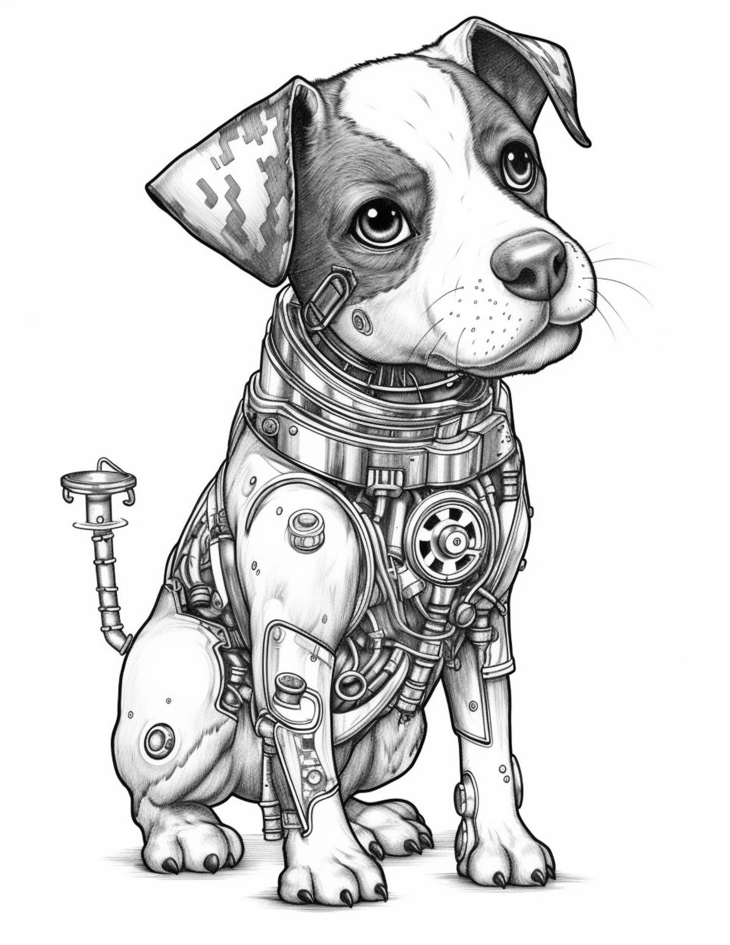 Steampunk Dogs Coloring Pages-Created by Old Hippy