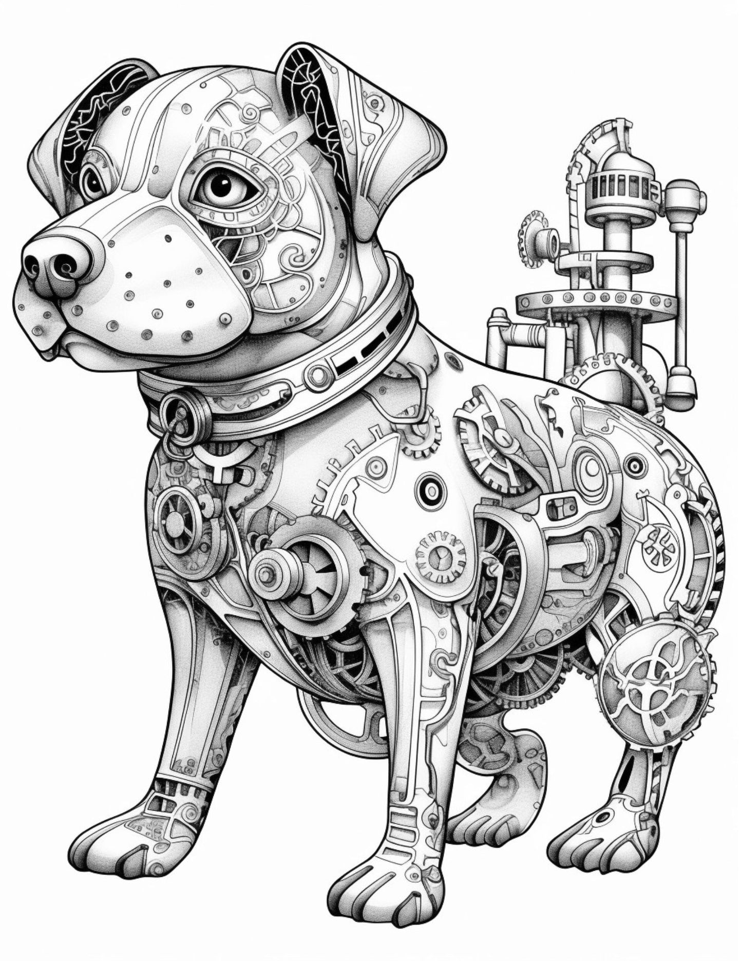 Steampunk Dogs Coloring Pages-Created by Old Hippy